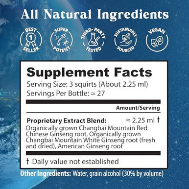 Dragon Herbs Ginseng Sublime Dropsall Natural Extract Supplement To Support Energy Stress Focus Skin Endurance Lungs Immune Healthamerican Red And White Ginseng2 Fl. Oz