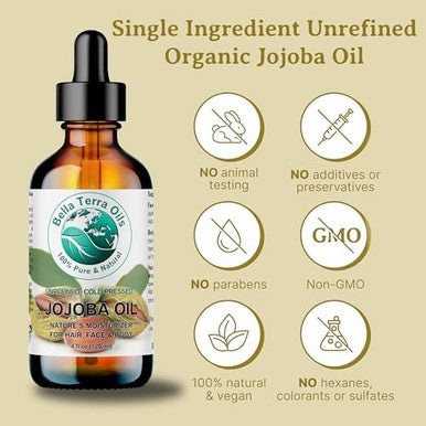 Golden Jojoba Oil ÃƒÂ¢Ã¢â€šÂ¬Ã¢â‚¬Å“ 1 Gallon Non-Comedogenic With Vitamin E & Natural Fatty Acids For Hair & Skin. Bella Terra Oils