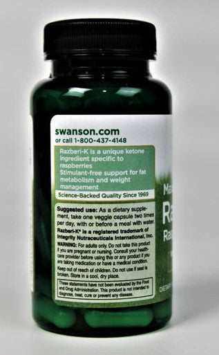 Swanson Maximum Strength Razberi-K 500 Milligrams 60 Veg Capsules