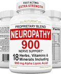 Nuturna Neuropathy Support Nerve Supplement With 900 Mg Pure Alpha Lipoic Acid Maximum Strength Formula Fortify Nerves In Fingers Hands Toes & Feet Best Peripheral Relief Support 180 Capsules