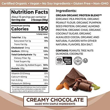 Orgain Organic Simple Vegan Protein Powder Chocolate 1.25Lb Hydrolyzed Collagen Peptides Powder Unflavored 1Lb