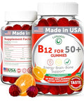 Lunakai Usa Made Vitamin B12 Gummies For Adults 50 Non-Gmo B12 For Energy & Vitality Boost Delicious Orange Flavor 60Ct