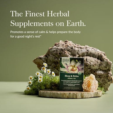 Gaia Herbs Sleep & Relax Herbal Tea Supportive Sleep Aid For A Natural Calm To Prepare For A Good Night'S Rest With Passionflower Chamomile & Lemon Balm 16 Caffeine Tea Bags