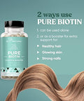 Eu Natural Biotin 5000 Mcg Hair Skin Nails Supplement High-Potency Hair Growth Vitamins For Women & Men Provide Powerful Support For Healthy Hair, Stronger Nails And Glowing Skin 120 Vegan Soft Capsules