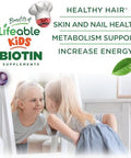 Lifeable Sugar Kids Biotin Gummies 5000Mcg Great Tasting Biotin Supplement Biotin Gummies For Hair Growth Skin And Nail Health Hair Vitamins For Kids Boys Girls 90 Gummies