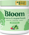 Bloom Nutrition Green Superfood Super Greens Powder Juice Smoothie Mix Complete Whole Foods Organic Spirulina Chlorella Wheat Grass Probiotics Digestive Enzymes Antioxidants Original