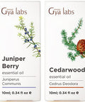 Gya Labs Juniper Essential Oil For Diffuser & Cedarwood Oil For Hair Set - Aromatherapy Grade Essential Oils Set - 2X0.34 Fl Oz - Gya Labs