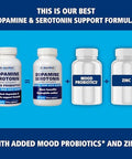 Dr. Maxwell Serotonin And Dopamine Supplements With Mood Probiotic 5In1 Support For (1) Dopamine (2) Serotonin (3) Mood (4) Relaxation (5) Focus & Brain 60 Capsules