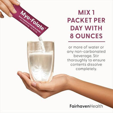 Fairhaven Health Myofolate Powder For Women 1 Per Day Female Fertility Supplement Ovarian Health And Egg Quality 2000 Mg Myoinositol And 333 Mcg Methylfolate 30 Individual Packets
