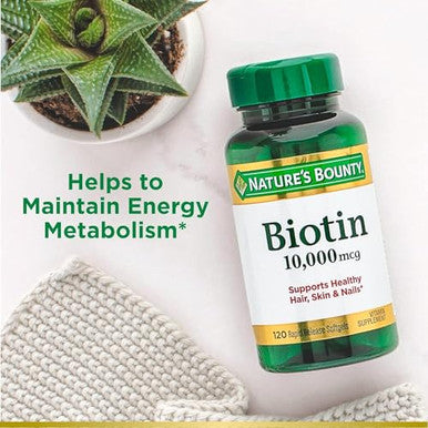 Nature'S Bounty Biotin 10000 Mcg Supports Healthy Hair Skin And Nails- Rapid Release Softgels 120 Ct