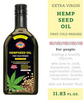 Golden Kings of Ukraine Pure Hemp Seed Cooking Oil - Extra Virgin Cold Pressed Oil - Unrefined and Non-Deodorized 11.83 OZ