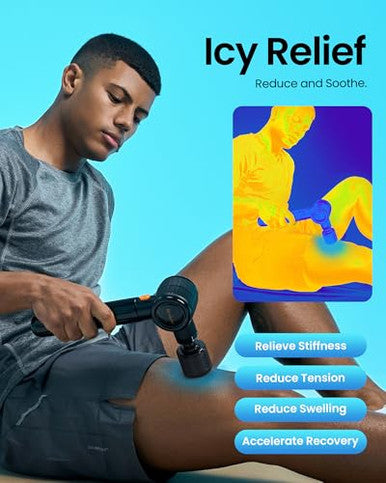 Napre Massage Gun With Heat And ColdMassage Gun Deep Tissue With Extension Handle & 3 Adjustable AnglesHandheld Percussion Back Massager For Muscle/Neck/Body Pain Relief6 HeadsWith Case