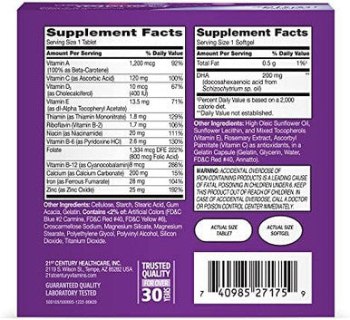 21St Century Prenatal With Dha Tablets And Softgels 120 Count