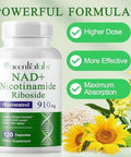 Nad+ Supplement 910Mg - Liposomal Nicotinamide Riboside, Resveratrol, Quercetin, Nad Supplement Vitamin D3, Vitamin C - Cellular Energy, Repair And Aging For Men And Women, 120 Capsules