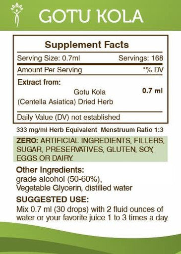 Secrets of the Tribe Gotu Kola Tincture Alcohol Extract, High-Potency Herbal Drops, Tincture Made from Gotu Kola Centella Asiatica Vitality and Longevity 4 oz