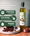 100% Pure Avocado Oil in Glass Bottle, Allergen-Free and Non-GMO, Premium Cold-Pressed Cooking Oil for SautÃƒÂ©ing, Baking, Grilling, and Salad Dressings, 8.45 fl oz