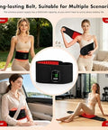 Miula 3-In-1 Cordless Red Light Therapy Belt For Back Abdomen 660Nm & 850Nm Wavelengths With Heat & Vibration Massage5000Mah Rechargeable Waist Wrap For Belt Discomfort Relief For Parents