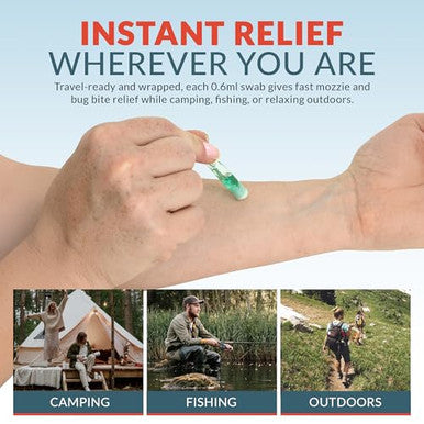 Epic Medical Supply Sting Relief Swab Instant Mosquito Bite Relief & Bug Bite Relief Max Strength Benzocaine & Menthol 10 Disposable Swabs For Insect Bites Bee Stings Jellyfish & More