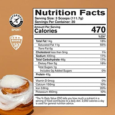 Bare Performance Nutrition Bpn Strong Food Complete Nutrition Meal Cinnamon Roll