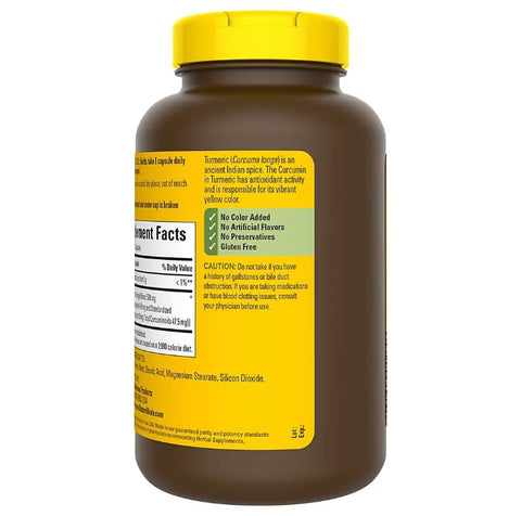Nature Made Turmeric Curcumin With Standardized Extract Herbal Supplement Provides Antioxidant Benefits 180 Capsules