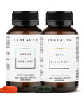 JSHealth Vitamins Digestion Support Bundle - Includes Detox + Debloat Liver Health Formula & Skin + Digestion Supplements