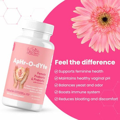 Mila Miamor Aphr O Dyte Women's Probiotic And Prebiotic With Cranberry 60 Capsules
