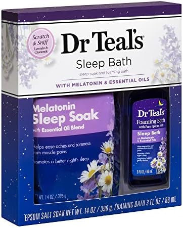 Dr Teal'S Melatonin Sleep Soak Epsom Salt Solution And Foaming Bath Set