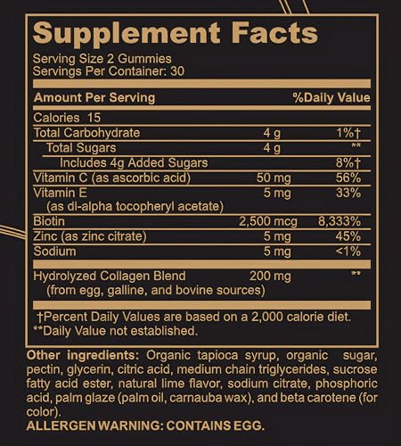Black Girl Vitamins - Collagen Gummies For Hair Skin And Nail Support With Vitamin C Vitamin E And Biotin Gluten-Free (Lime) 60Ct