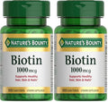 Nature'S Bounty Biotin Supports Metabolism For Energy And Healthy Hair Skin And Nails 1000 Mcg 100 Tablets (Pack Of 2)
