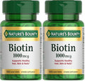 Nature'S Bounty Biotin Supports Metabolism For Energy And Healthy Hair Skin And Nails 1000 Mcg 100 Tablets (Pack Of 2)