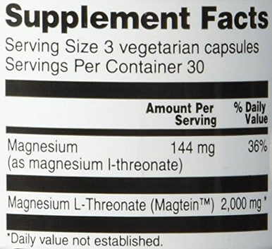 Vitacost Magtein Magnesium L-Threonate -- 2010 Mg - 90 Vegetarian Capsules