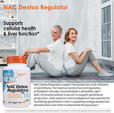 Doctor'S Best Nac Detox Regulators With Seleno Excell Nongmo Vegetarian Gluten&Soy 180 Veggie Caps 180Count