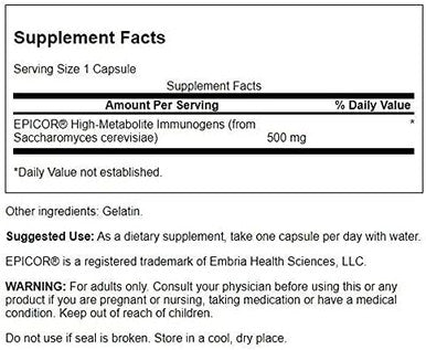 Swanson Epicor High-Metabolite Immunogens 500 Milligrams 30 Capsules