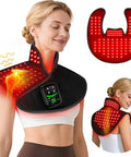 Halidodo Red Light Therapy For Neck Shoulder With Heat & Massage 5000Mah Controller Infrared Light Pad With 118 Leds Timer & Pulse Modes Portable Design For Upper Back Shoulder Neck Last 175-190Mins