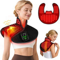 Halidodo Red Light Therapy For Neck Shoulder With Heat & Massage 5000Mah Controller Infrared Light Pad With 118 Leds Timer & Pulse Modes Portable Design For Upper Back Shoulder Neck Last 175-190Mins