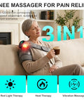 Galax Pro Knee Electric Massager With Heat Cordless Heated Knee Massage For Pain Relief With 3 Heating Levels 6 Vibration Modes Led Screen & Adjustable Strap