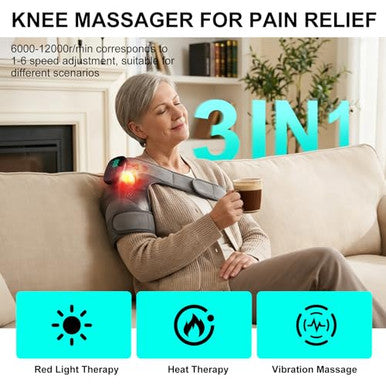 Galax Pro Knee Electric Massager With Heat Cordless Heated Knee Massage For Pain Relief With 3 Heating Levels 6 Vibration Modes Led Screen & Adjustable Strap