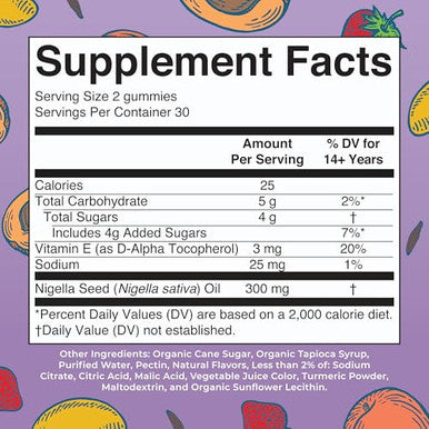 Maryruth'S Maryruth Organics Black Seed Oil Gummies Black Cumin Seed Oil Supplement Traditionally Used For Immune Support & Cardiovascular Health Vegan No Gelatin Pectin Based 60 Gummies