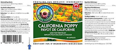 Naturally Nova Scotia California Poppy (60 capsules) - NPN 80036107