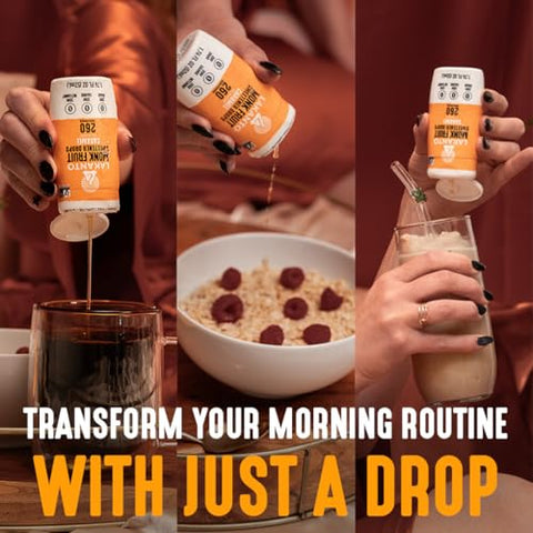Lakanto Pure Monk Fruit Extract Drops Bundle (Original, Vanilla, Caramel) Perfect for Coffee, Tea, Smoothies, Cereal, Granola, Oatmeal, Cocktails, and More