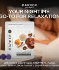 Barker Wellness Co Nighttime Vegan Sugar Adaptogen Mushroom Gummies " Reishi Lion'S Mane Chaga Cordyceps For Calm Rest & Recovery " Nongmo Sleep Support & Relaxation Supplement 60 Count