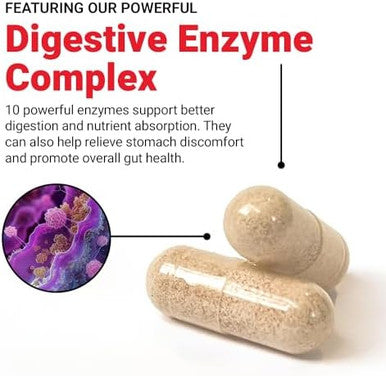 Force Factor Digestive Enzymes Complex To Support Digestive Health Gut Health And Provide Bloating Relief For Women And Men Fullspectrum 10 Digestive Enzymes Nongmo 90 Capsules
