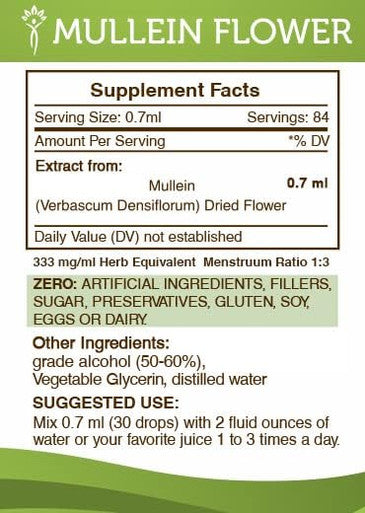 Secrets of the Tribe Mullein Flower Tincture Alcohol Extract, High-Potency Herbal Drops, Tincture Made from Mullein (Verbascum Densiflorum) Dried Flower 2 oz
