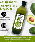 Chosen Foods 100% Pure Avocado Oil, Keto Diet Friendly, Kosher Oil for Baking, High-Heat Cooking, Frying, Homemade Sauces, Dressings and Marinades (1.25 liters)(42.3 fl oz)