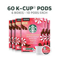 Starbucks K-Cup Coffee Pods, Peppermint Mocha Naturally Flavored Coffee for Keurig Brewers, 100% Arabica, Limited Holiday Edition, 6 Boxes (60 Pods Total)