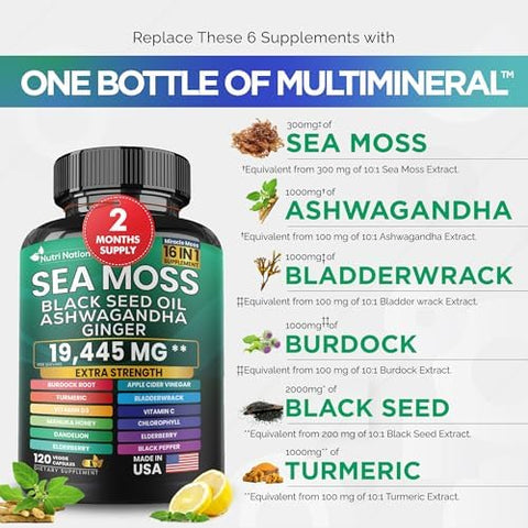 Dynamic Vitality Bundle Sea Moss 7000mgBlack Seed Oil 4000mg Shilajit and Sea Moss Bundle