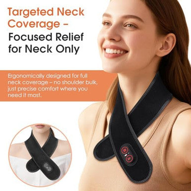 Rohvemj Cordless Neck Massager With Heat Red Light Therapy For Neck Neck Heating Pad For Pain Heated Neck Wrap 660Nm 850Nm Fsa Eligible Hsa Heated Neck Massager 3000Mah Battery Black