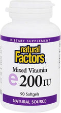 Natural Factors Vitamin E Mixed 200 IU Antioxidant Support for Cellular Integrity 90 Soft Gels