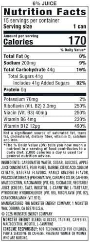 Monster Energy Juice Bad Apple, Energy + Juice, Energy Drink, 16 Ounce (Pack of 15)