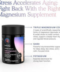 Mitoq Triple Magnesium Complex Magnesium Glycinate Taurinate Oxide With Gaba For Heart Health Stress Management & Deeper Sleep High Absorption 90 Capsules